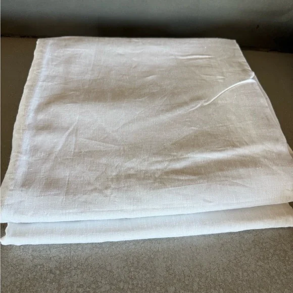 Quince European Linen Room Darkening Curtain white 48x96 Single Panel - Picture 5 of 5